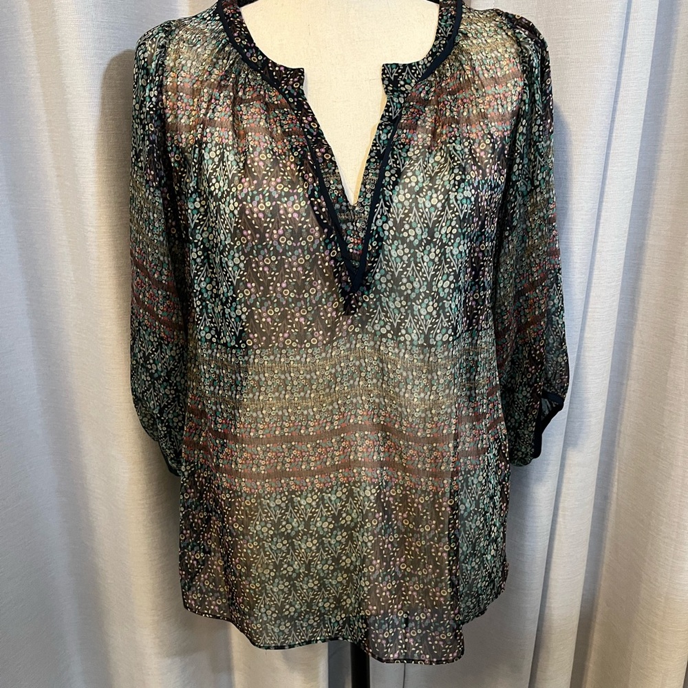 Maeve Multicolor Sheer Blouse